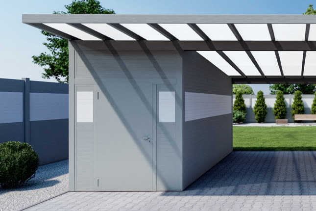 Magazie de grădină cu structură din țevi de aluminiu