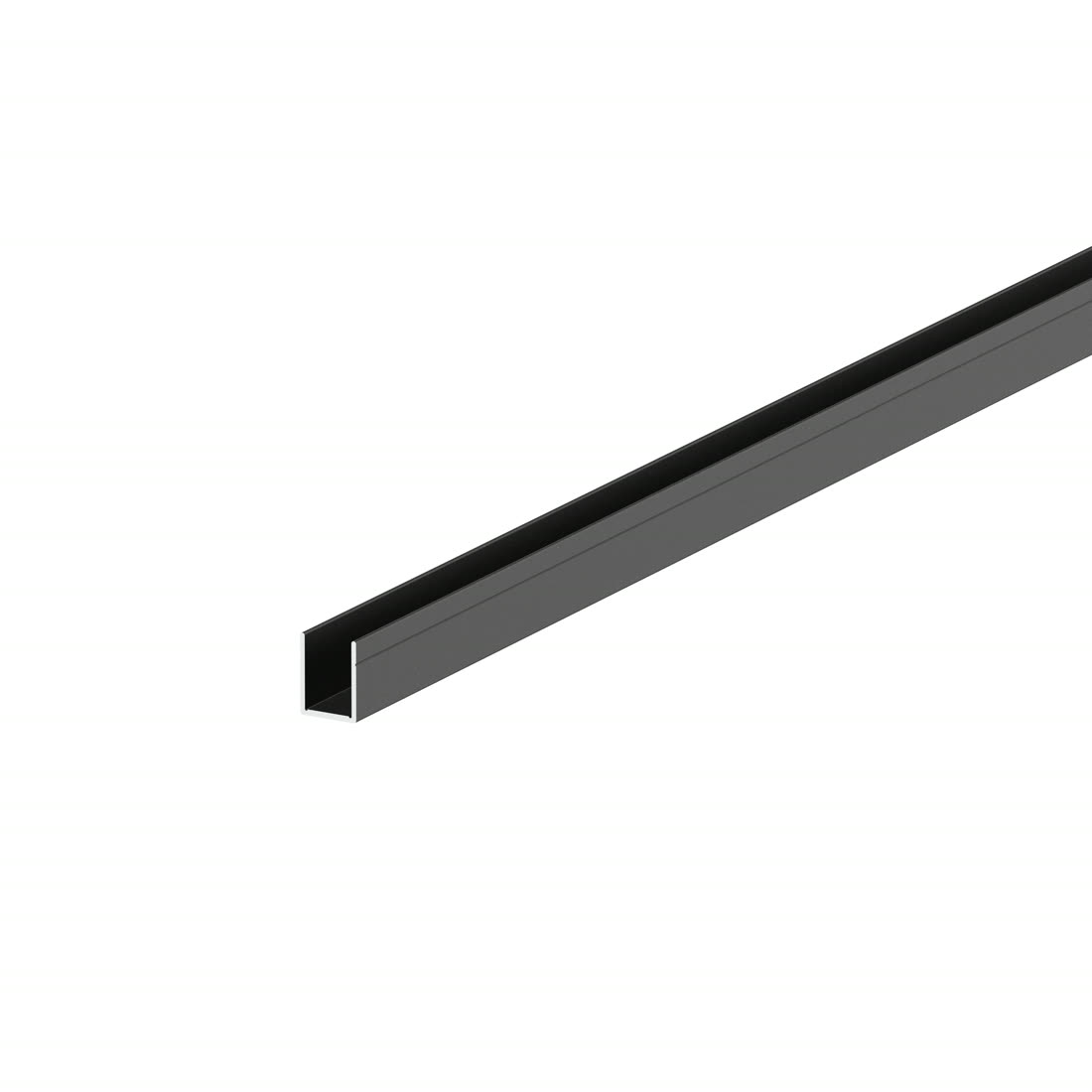 Șină U de aluminiu 30,4 x 40 mm, pentru prinderea panourilor și lamelelor de riflaj